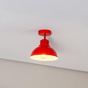 Luminex Plafonieră Sven, 1 bec, roșu, oțel, E27, reglabil, Roșu, Camera de zi / sufragerie, Metal, Design industrial