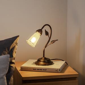 ONLI Lampa de masă Liliana, 1 bec, negru, auriu roșu, metal, Bronz / Alamă Veche, Camera de zi / sufragerie, Metal, Florentin