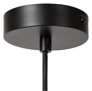 Lucide Lampă suspendată Jessica, gri, 1 bec, Ø 30 cm, bumbac, reglabil, Bej, Camera de zi / sufragerie, Țesătură / Textil