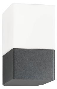 LCD Aplică de exterior Linus, grafit, oțel inoxidabil, sticlă opală, E27, reglabil, Negru, Oțel inoxidabil, Modern