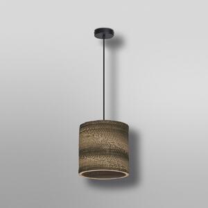 LEDVANCE Lampă suspendată cilindrică, 1 bec, maro, carton ondulat, reglabil, Maro / Rugină, Camera de zi / sufragerie, Hârtie / Carton