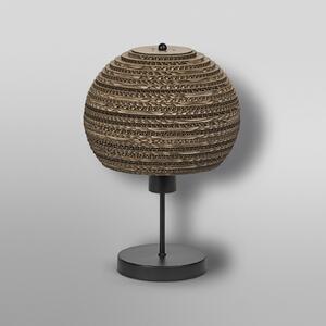 LEDVANCE Lampă de masă Ball, maro, carton ondulat, oțel, E27, Maro / Rugină, Camera de zi / sufragerie, Hârtie / Carton