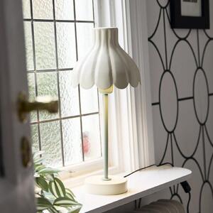 PR Home Lampă de masă Wera, crem/verde, înălțime 47 cm, metal, Bej, Camera de zi / sufragerie, Metal