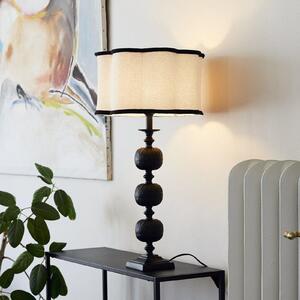 PR Home Lampă de masă Flory, negru/natural, înălțime 70 cm, Negru, Camera de zi / sufragerie, Metal