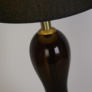 Searchlight Lampă de masă Marakesh negru/gri fumuriu înălțime 67 cm textil/glass, Negru, Camera de zi / sufragerie, Țesătură / Textil