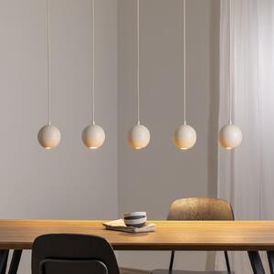 HELAM Lampă suspendată Midway, culoare nisip, 5 becuri, lungime 105 cm, GU10, Bej, Camera de zi / sufragerie, Metal