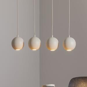 HELAM Lampă suspendată Midway, culoare nisip, 4 becuri, lungime 65 cm, GU10, Bej, Camera de zi / sufragerie, Metal