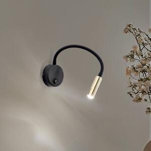 TK Lighting Aplică de perete Lagos, negru/auriu, 45 cm, lampă citit, G9, Negru, dormitor, Metal, Modern, Soclu de perete jos