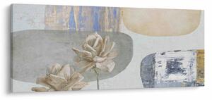 Tablou - Pictură flori și texturi (120x50 cm)