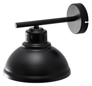 Luminex Aplică de perete Sven, negru-auriu, Ø 21 cm, oțel, reglabil, Negru, Camera de zi / sufragerie, Metal