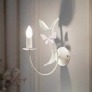 Luminex Aplică de perete Summer, alb/verde/roz, lățime 11 cm, oțel, reglabil, Alb, Camera de zi / sufragerie, Metal