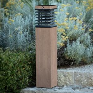 Les Jardins LED lumina solară Tekura, gri, lemn, 75 cm, reglabil, Lemn, Lemn, Boltă de exterior / cale de acces