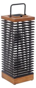 Les Jardins Lanternă solară LED Tekura, tec/gri, 66 cm, reglabil, Lemn, Lemn, Felinar
