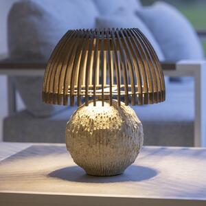 Les Jardins Lampa de masă LED Alba, gri/bej, înălțime 41 cm, reglabil, Gri, Piatră, Umbră de masă