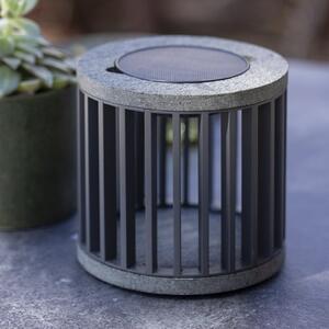 Les Jardins LED lampă de masă solară Halo, gri, aluminiu/granit, reglabil, Gri, Aluminiu, Umbră de masă