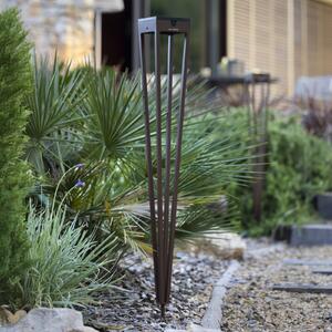 Les Jardins Lanternă solară LED Tinka, corten, 90 cm, țepușă de sol, reglabil, Maro / Rugină, Metal, Spot de exterior / vârf de pământ
