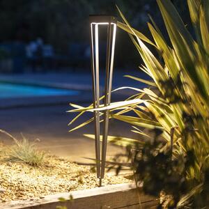 Les Jardins Lanternă solară LED Tinka, gri, 90 cm, țepușă de sol, reglabil, Gri, Metal, Spot de exterior / vârf de pământ