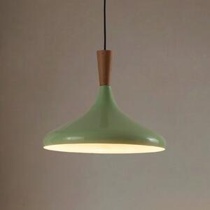 ROYALTECH Lampă suspendată Chris, verde mentă/alb, Ø 35 cm, metal, reglabil, Verde, Camera de zi / sufragerie, Metal