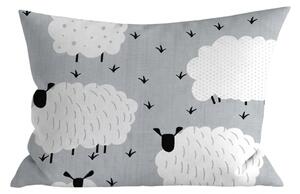Fata de perna din policoton WHITE SHEEPS 50x70 cm, gri