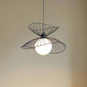 ROYALTECH Lampă suspendată Vertigo, negru, sticlă/metal, E27, Ø 50 cm, reglabil, Negru, Camera de zi / sufragerie, Metal