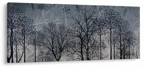 Tablou - Siluetă copac și frunze (120x50 cm)