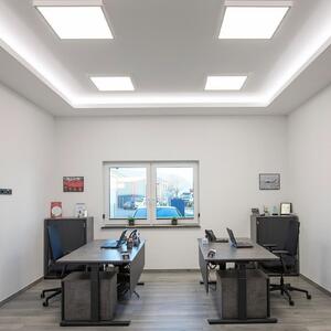 DOTLUX Panou LED FLATugr, alb, 62 x cm, metal, 36 W CCT, reglabil, Alb, Studiu / Birou, Aluminiu, Luminile încastrate unghiulare