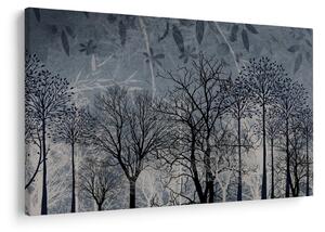 Tablou - Siluetă copac și frunze (90x60 cm)