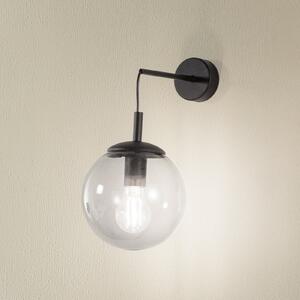 TK Lighting Aplică de perete Esme, gri fumuriu, înălțime 45 cm, sticlă, E27, reglabil, Gri, Camera de zi / sufragerie, Sticlă, Modern, glob