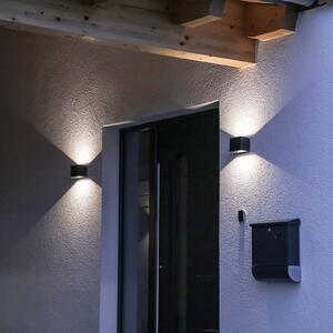 DOTLUX LED lumina de perete în aer liber BEAMO, antracit, 12 cm, sus / jos, Negru, Aluminiu, Modern, Priză de perete sus / jos