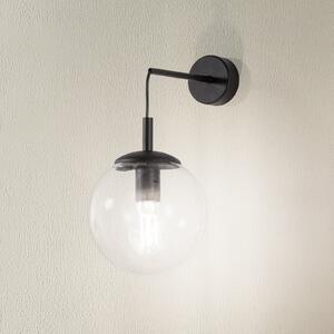 TK Lighting Aplică de perete Esme, transparentă, înălțime 45 cm, sticlă, E27, reglabil, Transparent, Camera de zi / sufragerie, Sticlă, Modern, glob