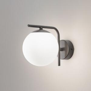 Domiluce Aplică de perete Aurora, negru, sticlă, 17 cm înălțime, glob, E14, reglabil, Negru, Camera de zi / sufragerie, Sticlă, glob