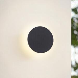 Arcchio Lampă LED pentru exterior Gravo, Ø 16 cm, negru, IP65, reglabil, Negru, Metal, Modern