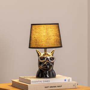 ONLI Biagio lampă de masă, negru, ceramică, 29 cm înălțime, E14, Negru, Camera de zi / sufragerie, Ceramică, Modern