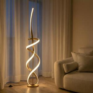 ONLI Kira Lampadar LED, înălțime 140 cm, auriu, metal, 4000K, Auriu / Alamă, Camera de zi / sufragerie, Aluminiu, Modern