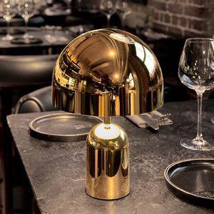 Tom Dixon Lampa de masă cu baterie BELL PORTABLE, auriu, 28 cm IP44, reglabil, Auriu / Alamă, Camera de zi / sufragerie, Plastic, Design