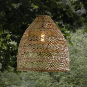 PR Home Lampă suspendată pentru exterior Maja, ratan, Ø 53 cm, priză, IP44, Lemn, Baie, Lemn