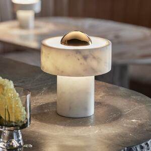 Tom Dixon Lampa de masă cu baterie LED Stone, culoare auriu, înălțime 19 cm, reglabil, Camera de zi / sufragerie, Marmură, Design