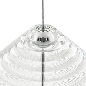 Tom Dixon Lampă suspendată LED Press Cone, transparentă, Ø 34 cm, 927, reglabil, Transparent, Camera de zi / sufragerie, Sticlă, Design
