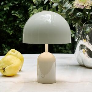 Tom Dixon Lampa de masă cu baterie BELL PORTABLE, gri deschis 28 cm IP44, reglabil, Gri, Camera de zi / sufragerie, Plastic, Design