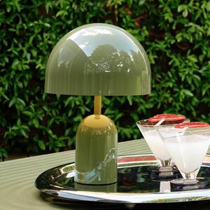 Tom Dixon Lampa de masă cu baterie BELL PORTABLE, verde mușchi 28 cm IP44, reglabil, Verde, Camera de zi / sufragerie, Plastic, Design