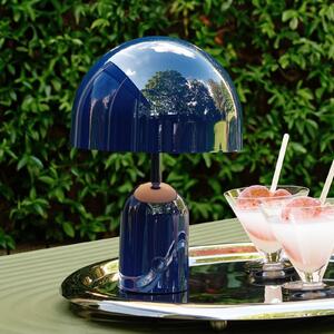 Tom Dixon Lampa de masă cu baterie BELL PORTABLE, indigo, 28 cm IP44, reglabil, Albastru, Camera de zi / sufragerie, Plastic, Design