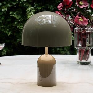 Tom Dixon Lampa de masă cu baterie BELL PORTABLE, gri-maro, 28 cm IP44, reglabil, Gri, Camera de zi / sufragerie, Plastic, Design