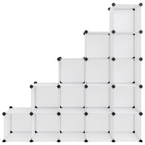 Organizator cub de depozitare, 15 cuburi, transparent, PP