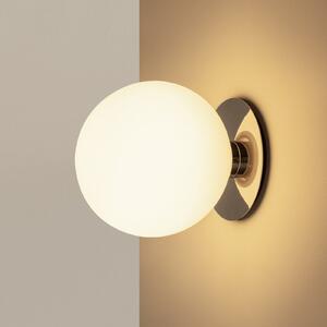 Audo Copenhagen TR Bulb Aplica de perete, metal, sticlă, alb, Ø 20 cm, reglabil, Alb, Camera de zi / sufragerie, Design, Perete rotund