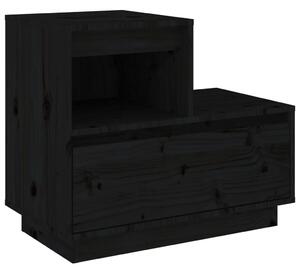 Noptiere, 2 buc, negru, 60x34x51 cm, lemn masiv de pin