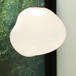 Tom Dixon Lampă suspendată LED Melt, Ø 28 cm, opal/auriu, reglabil, Alb, Camera de zi / sufragerie, Plastic, Design