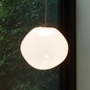 Tom Dixon Lampă suspendată LED Melt, Ø 50 cm, opal/auriu, reglabil, Alb, Camera de zi / sufragerie, Plastic, Design