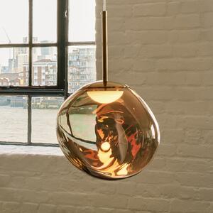 Tom Dixon lampă suspendată LED Melt, Ø 28 cm, culoare bronz, reglabil, Bronz / Alamă Veche, Camera de zi / sufragerie, Plastic, Design
