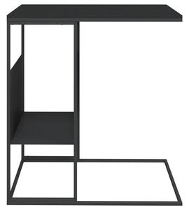 Masă laterală, negru, 55x36x59,5 cm, lemn compozit