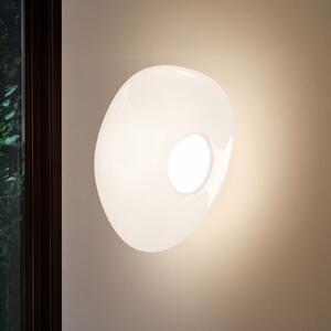 Tom Dixon Aplică LED Melt, Ø 50 cm, opal/crom, reglabil, Metalic, Camera de zi / sufragerie, Plastic, Design